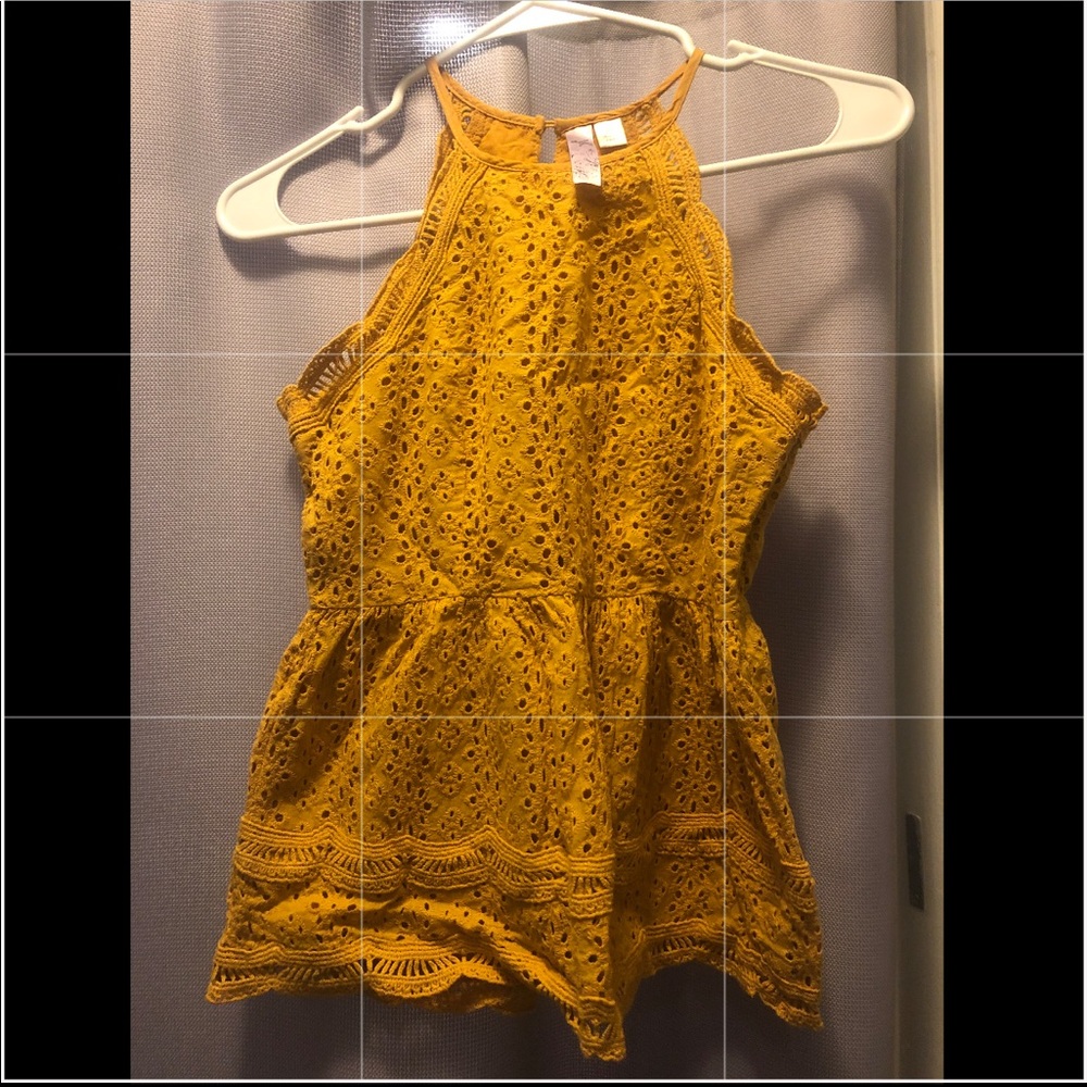XS Mustard Yellow Halter Tank